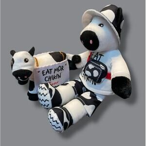 Chick-fil-A Plush Cow Eat Mor Chikin Summer Trend Setter Stuffed 5" 10" Lot of 2